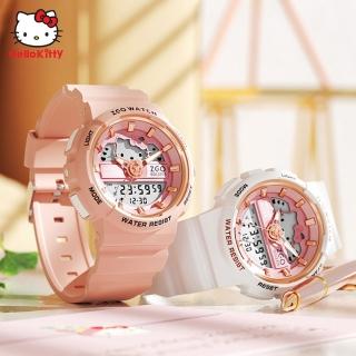 【SANRIO 三麗鷗】可愛凱蒂貓多功能防水電子錶運動手錶(兒童 學生 手錶)