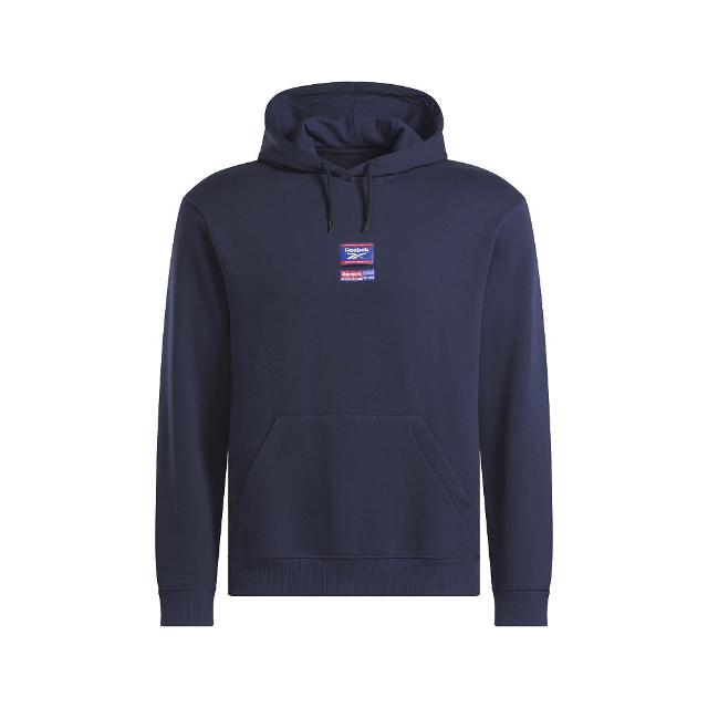 【REEBOK】Ri Badge Hoodie 男款 深藍色 連帽 上衣 帽t 溫暖 長袖 100205448