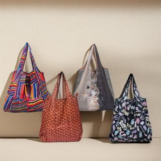 【FIFIOO 杏屋家居】超質感厚實環保摺疊購物袋(中款/38x40提袋23公分)