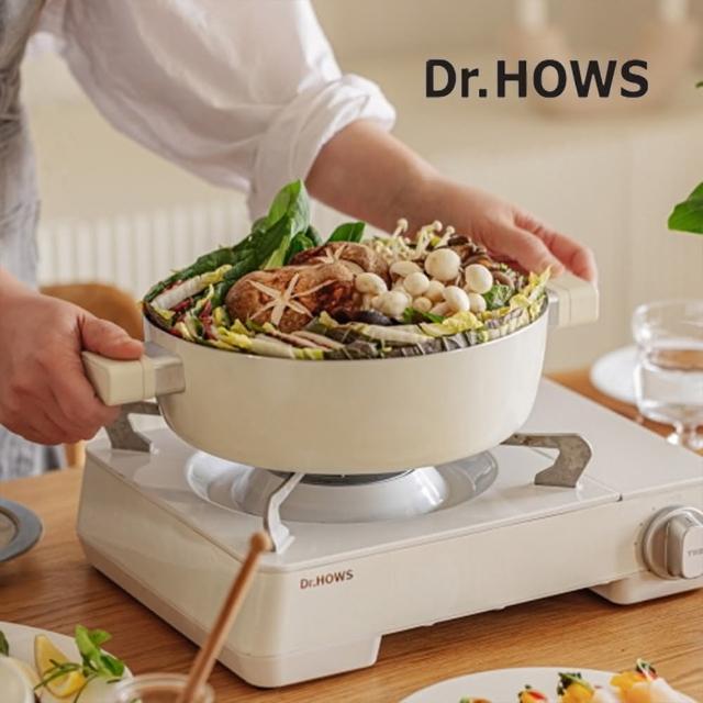 【Dr.Hows】LUMI 雙耳湯鍋附鍋勺24cm-米(DR-LU2425)