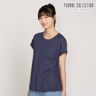 【YVONNE 以旺傢飾】點點提花連袖上衣-丈青