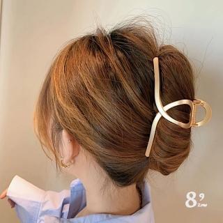 【89 zone】法式古典氣質合金 髮飾 頭飾 飾品 鯊魚夾 抓夾 髮夾 1 入(金色交叉)
