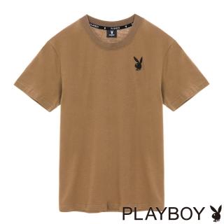 【PLAYBOY】幾何線條兔上衣(咖啡色)