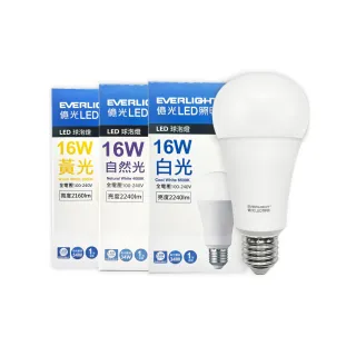 【Everlight 億光】8入組 LED燈泡 16W 全電壓 E27 戰鬥版 球泡燈(2025年最新款)