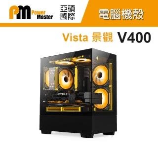 【Power Master 亞碩】V400 景觀 M-ATX 電腦機殼 機箱(黑色/預裝ARGB風扇)