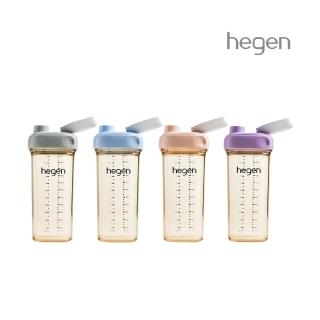 【hegen 總代理】PCTO 金色奇蹟PPSU多功能方圓型寬口水瓶2.0 330ml(嫣粉/霧灰/沁藍/漾紫)