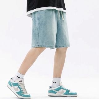 【AMERO】男女裝 水洗牛仔短褲(男裝 女裝 水洗 素面 牛仔短褲 情侶裝)