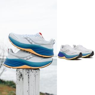 【SAUCONY 索康尼】HURRICANE 24 GALAXY 男款 支撐型 慢跑鞋(S20933-500 白 灰 藍 雙層式緩衝 颶風)