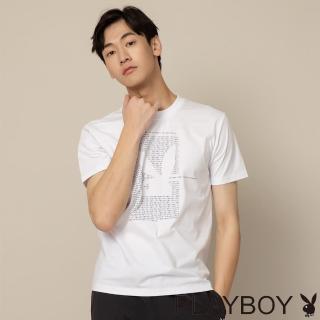 【PLAYBOY】百搭休閒舒適簡約TEE(白色)