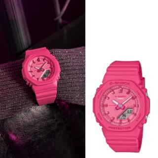 【CASIO 卡西歐】G-SHOCK八角粉紫色調雙顯錶(GMA-P2100PP-4A)