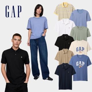【GAP】男女裝 Logo純棉小熊印花刺繡圓領短袖T恤POLO衫-多款任選(607465&715775&708395&586306)