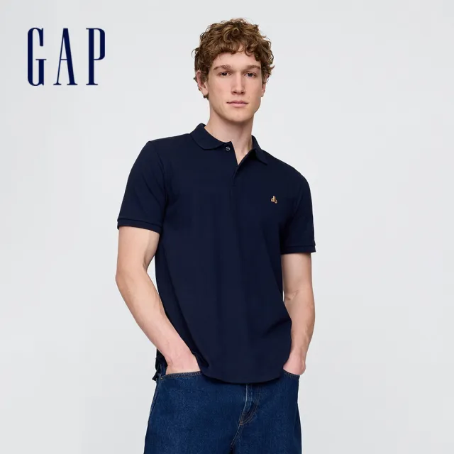【GAP】男女裝 Logo純棉小熊印花刺繡圓領短袖T恤POLO衫-多款任選(607465&715775&708395&586306)
