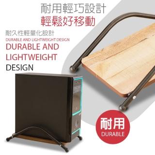 【金德恩】拱型彎管護欄電腦收納主機架-仿舊木紋(收納架 電腦增高架 電腦架)