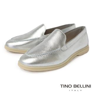 【TINO BELLINI 貝里尼】銀色舒適樂福鞋FYCT033-D(銀色)