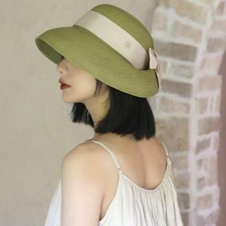 【LEESA】草帽\帽子\遮陽帽\女生帽子\法式優雅\蝴蝶結\防曬\草編帽\手工編織\平頂草帽\沙