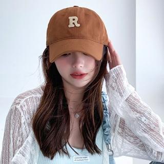 【LEESA】鴨舌帽\R標\帽子\遮陽帽\顯臉小\防曬帽\大頭圍\棒球帽\男女通用\帽子男\百搭\歐