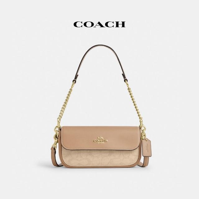 【COACH】蔻馳官方直營 HAILEY經典Logo翻蓋手袋-IM/深自然色 混合色(CAN94)