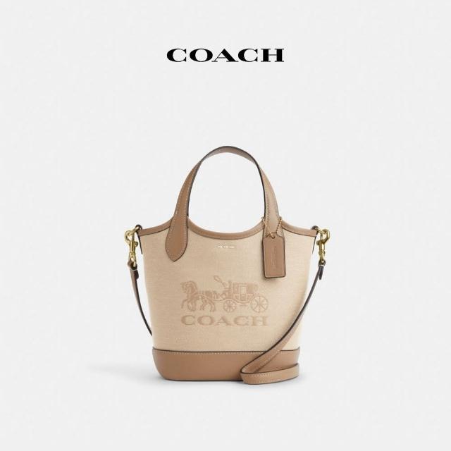 【COACH】蔻馳官方直營 HANNA馬車圖案印花水桶包-IM/深自然色 混合色(CAK95)