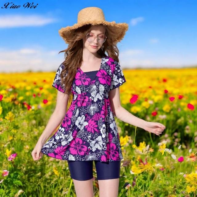 【SAIN SOU 聖手牌】流行大女二件式短袖泳裝(NO.A9222108-3L/5L)