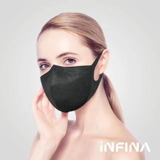 【INFINA 茵飛納】醫療立體口罩-黑色-M、XM、L(50入/盒 防疫必備 3D口罩 顯小臉)