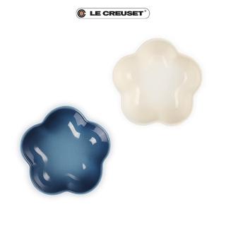 【Le Creuset】瓷器花型盤-小-12cm(藍鈴紫/水手藍/蛋白霜 3色選1)