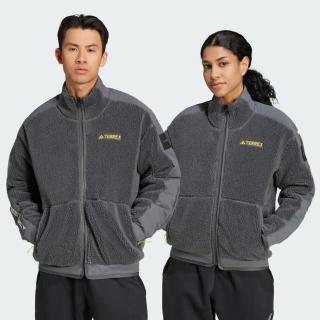 【adidas 愛迪達】National Geographic High Pile 男 立領外套 穿搭 灰黃 亞版(JJ4356)