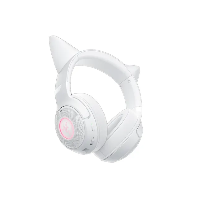 【Razer 雷蛇】北海巨妖  Kitty V2 BT 無線藍芽RGB遊戲耳麥-白色
