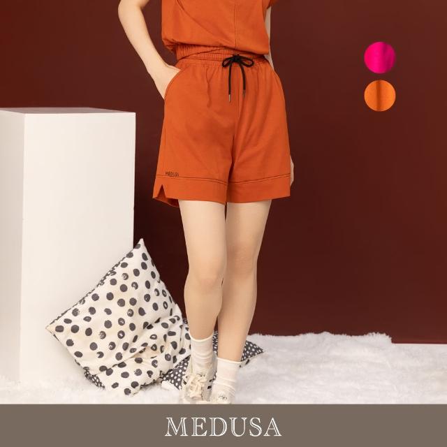 【MEDUSA 曼度莎】現貨-壓線剪裁鬆緊休閒套裝短褲 - 2色（M-XL）｜女短褲 休閒短褲 氣質短褲(601-5110B)