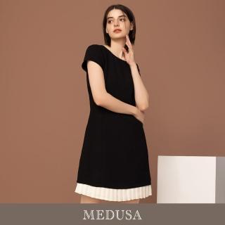 【MEDUSA 曼度莎】現貨-修身水鑽裝飾百褶下襬小禮服（M-XL）｜媽媽禮服 小禮服 氣質洋裝(601-90306)