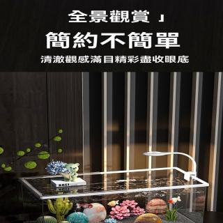 【最萌寵物用品店】亞克力桌面生態魚缸 底部排水 高畫質透明 烏龜缸 預售12工作天(長60*寬30*高29 裸缸)