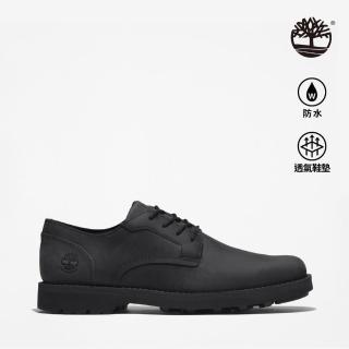 【Timberland 官方旗艦】男款黑色皮革防水休閒鞋(A5MJ8015)