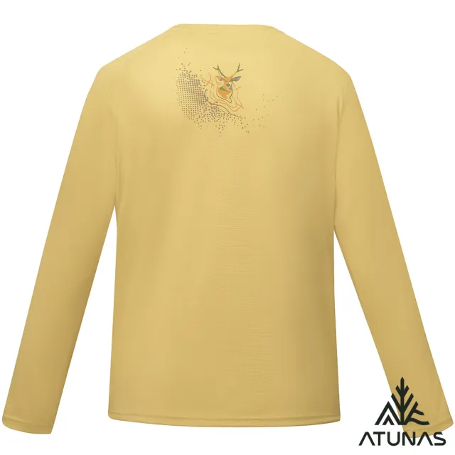 【ATUNAS 歐都納】男款長袖排汗抗菌T恤(A6TS2519M陽光黃/棕黃/透氣/抗UV防曬/戶外休閒/登山/健行)