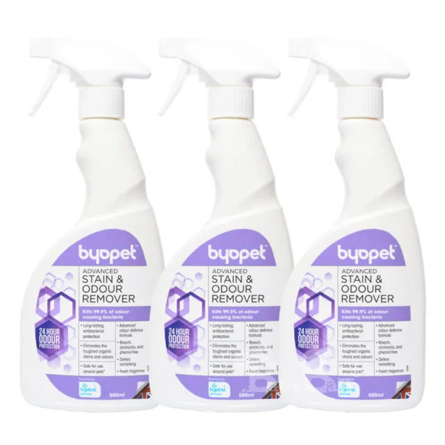 【Byopet】寵物抗菌 去漬除臭噴劑升級版 500ML*3入(8009)