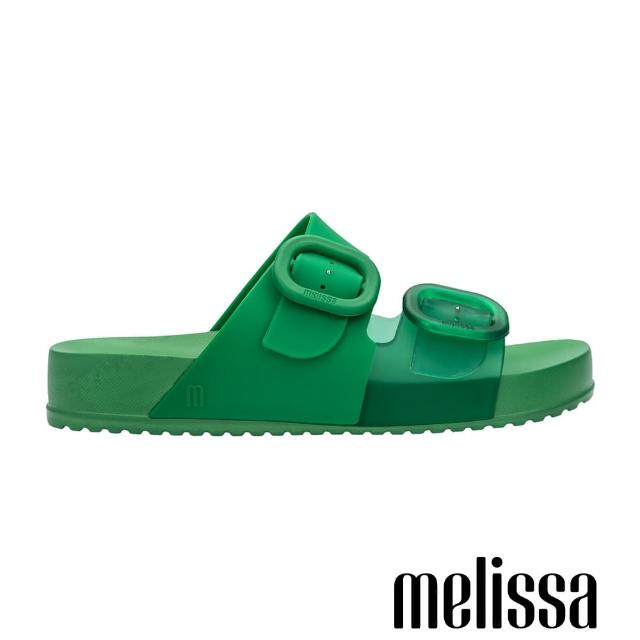【Melissa】拼接雙扣帶果凍拖鞋(綠色)