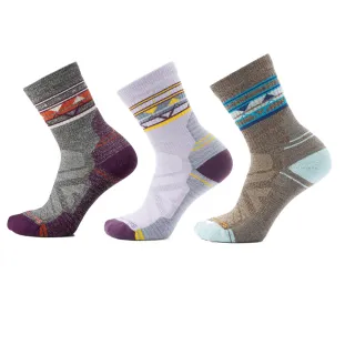 【SmartWool官方直營】女 機能 戶外 全輕量 減震 民族風 印花 中筒襪 多色可選(美麗諾羊毛 登山襪 除臭襪)