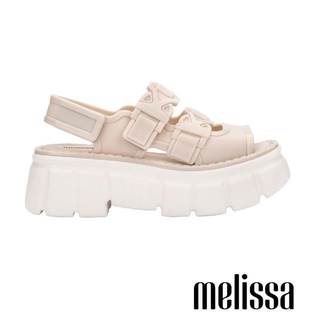【Melissa】簍空鋸齒厚底涼鞋(米色)