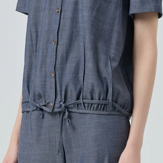 【ILEY 伊蕾】寬鬆縲縈襯衫式牛仔外套(藍；M-XL；1252368416)