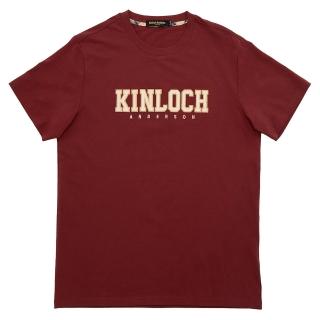 【金安德森】男裝短袖上衣-圓領素T 品牌LOGO字母刺繡(酒紅色)
