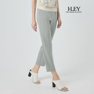 【ILEY 伊蕾】都會素雅排汗九分窄管褲(兩色；M-2L；1252016355)