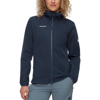 【Mammut 長毛象官方直營】GRANITE SO Hooded Jacket AF 防潑水軟殼連帽外套 海洋藍 女款 #1011-00333