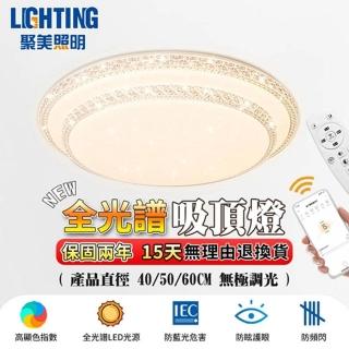 【聚美照明】吸頂燈 110v星鑽燈 全光譜防藍光臥室燈 無極遙控調光(5-7坪 雙層星鑽50CM 5500lm 智慧高亮款)