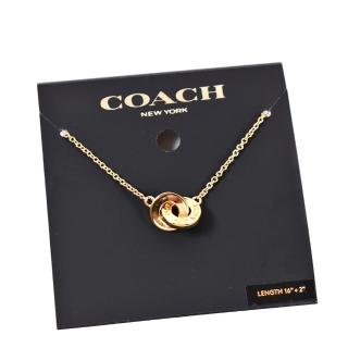 【COACH】金色雙圈雙環鎖骨鍊