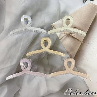 【卡樂熊】煥光系列．透明交叉造型抓夾(鯊魚夾飾品)