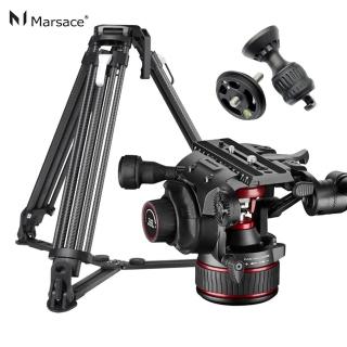 【Marsace】VT-01 專業碳纖維錄影三腳架 ＋Manfrotto 608 義大利氮氣雲臺 動態錄影推薦(總代理公司貨)