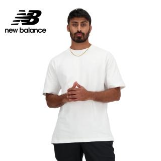 【NEW BALANCE】NB 厚磅LOGO短袖上衣 男性 白色 MT41533WT(美版 版型偏大)