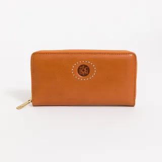 【ZODENCE 佐登司】HAN義大利植鞣革時尚拉鍊長夾(經典駝)