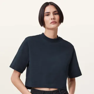 【ALLSAINTS】LOTTIE 純棉寬鬆短版短袖T恤-藍 W132JA(舒適版型)