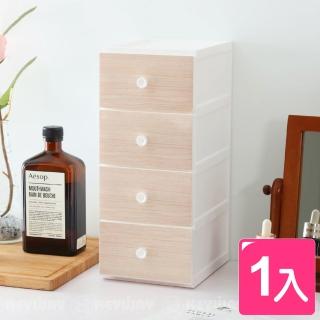 【KEYWAY 聯府】面寬13.6cm 楓木桌上型4層收納盒-1入(抽屜整理盒 整理盒 文具 小物 UKY00266)