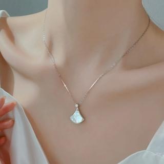 【MoonDy】珍珠貝殼項鍊 銀飾品 韓國飾品 結婚禮物 純銀項鍊 造型珍珠項鍊 新娘飾品 情人節禮物