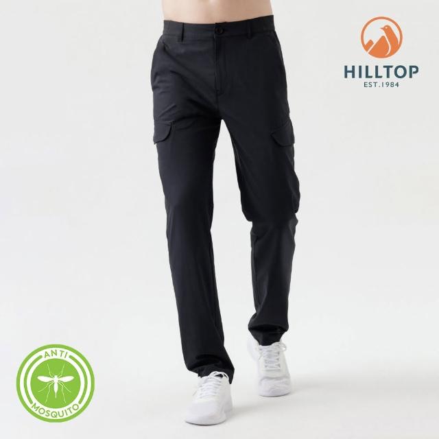 【Hilltop 山頂鳥】超潑水防蚊彈性長褲 男款 黑｜PS07XMG6ECA0